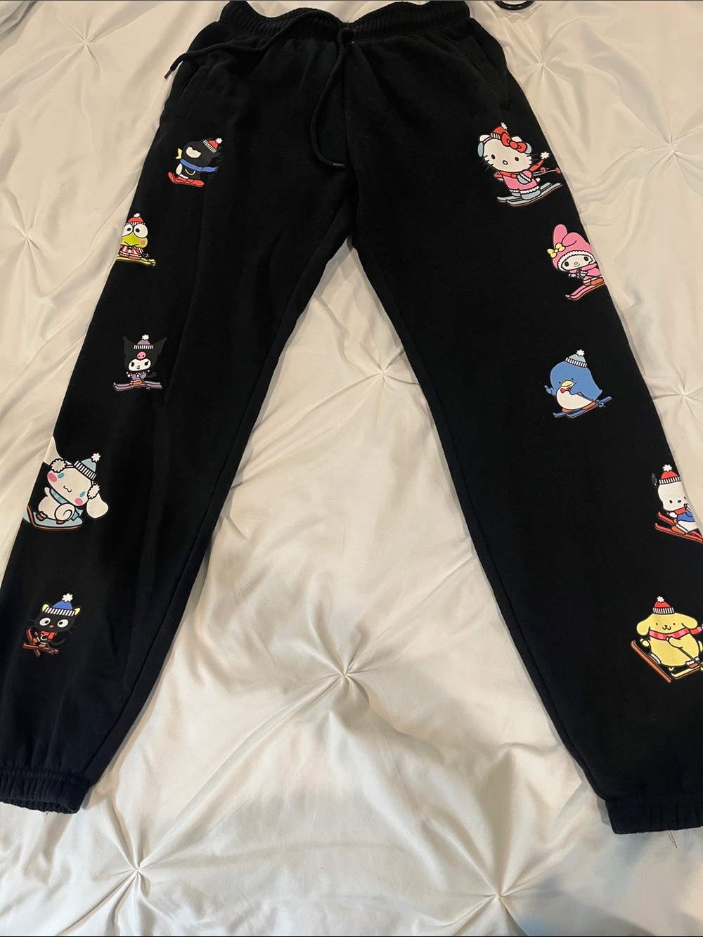 Aeropostale Black Joggers with Colorful Character Prints